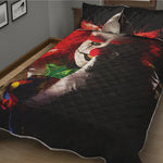 Halloween Smiling Clown Print Quilt Bed Set
