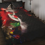 Halloween Smiling Clown Print Quilt Bed Set