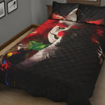 Halloween Smiling Clown Print Quilt Bed Set