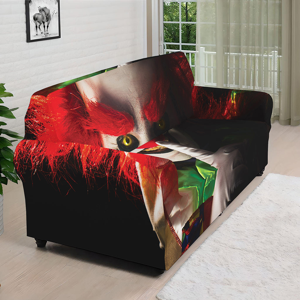 Halloween Smiling Clown Print Sofa Cover