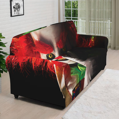 Halloween Smiling Clown Print Sofa Cover