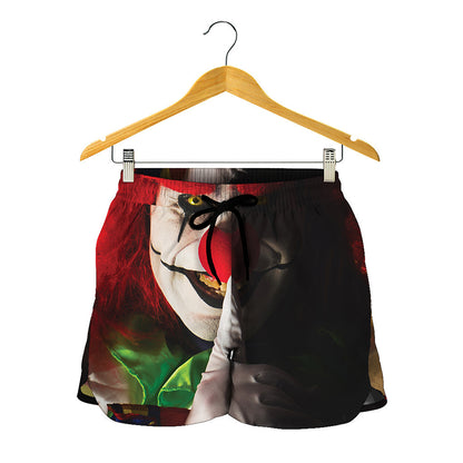 Halloween Smiling Clown Print Women's Shorts