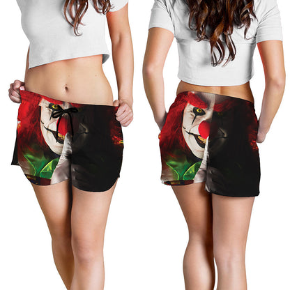 Halloween Smiling Clown Print Women's Shorts