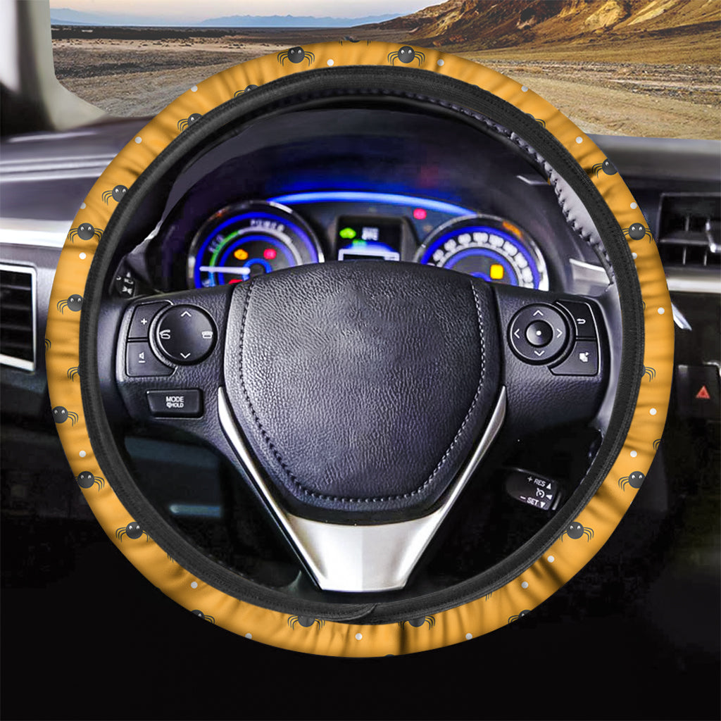 Halloween Spider Pattern Print Car Steering Wheel Cover