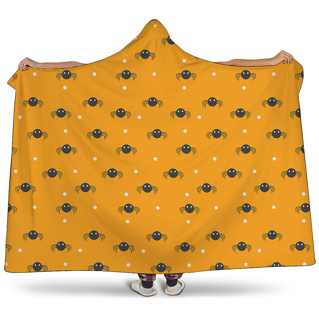 Halloween Spider Pattern Print Hooded Blanket