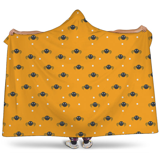 Halloween Spider Pattern Print Hooded Blanket
