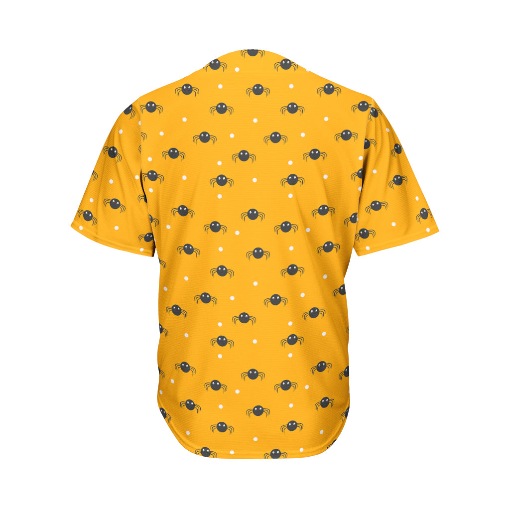 Halloween Spider Pattern Print Men's Baseball Jersey