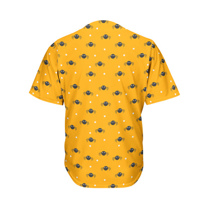 Halloween Spider Pattern Print Men's Baseball Jersey