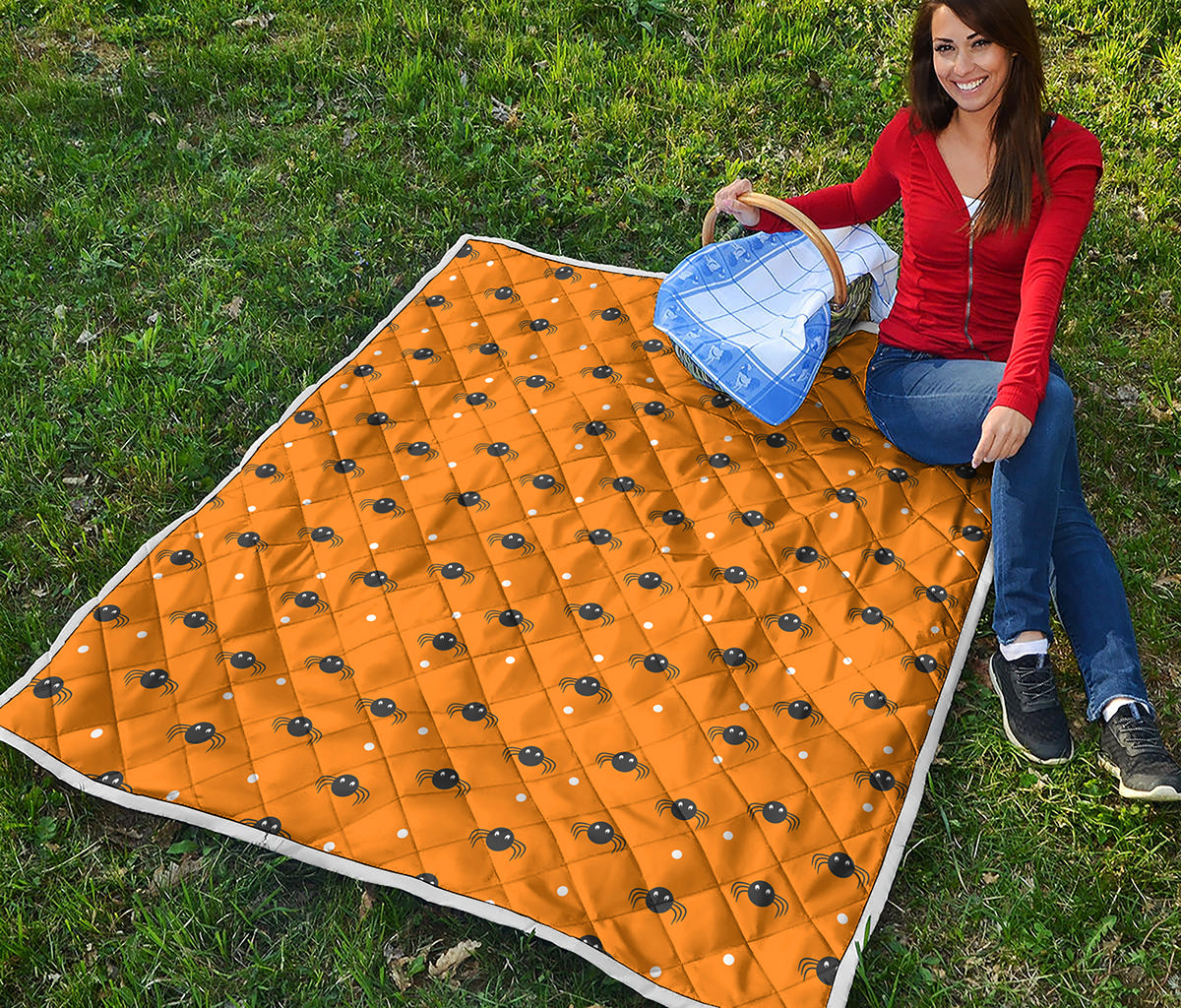 Halloween Spider Pattern Print Quilt