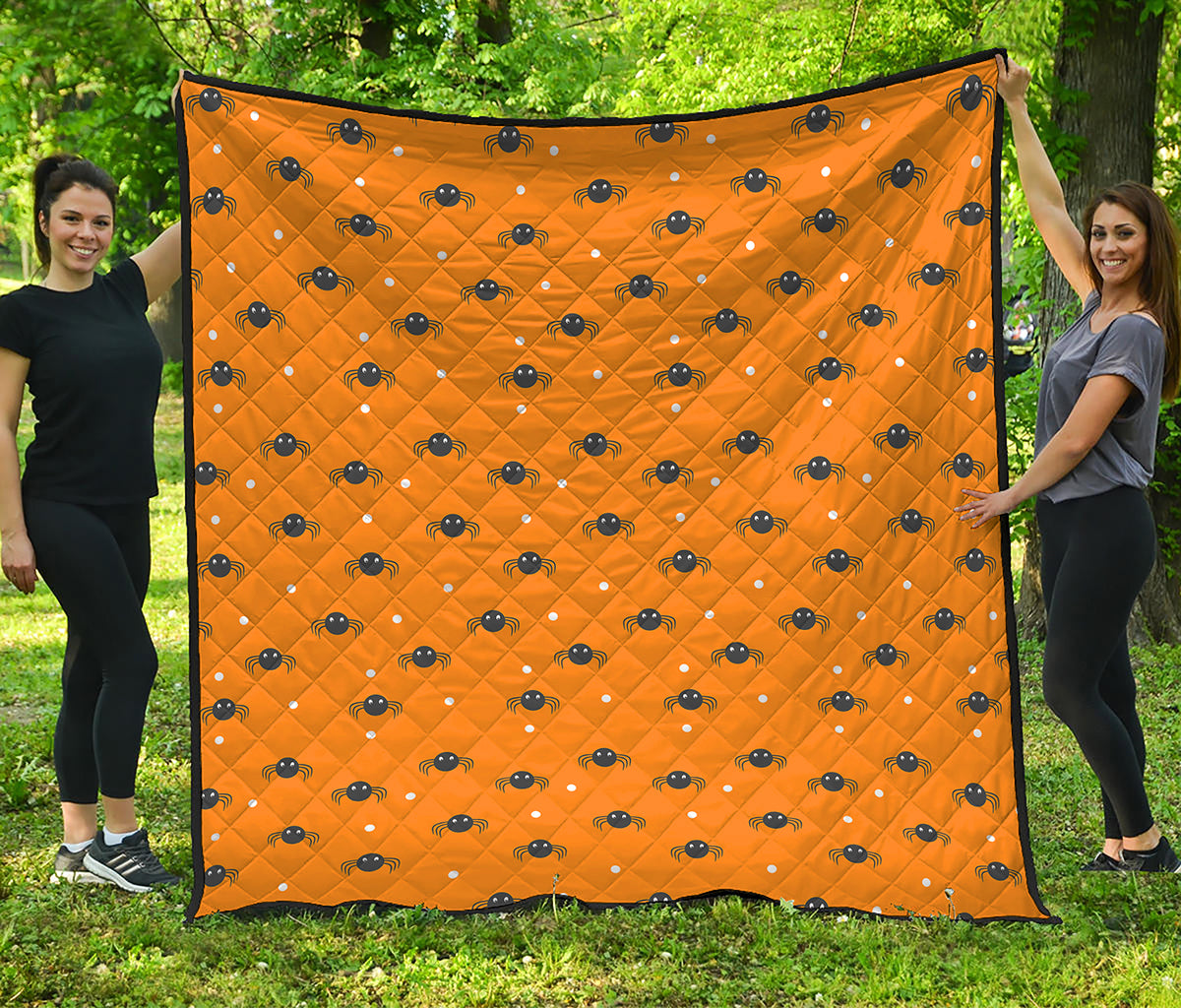 Halloween Spider Pattern Print Quilt