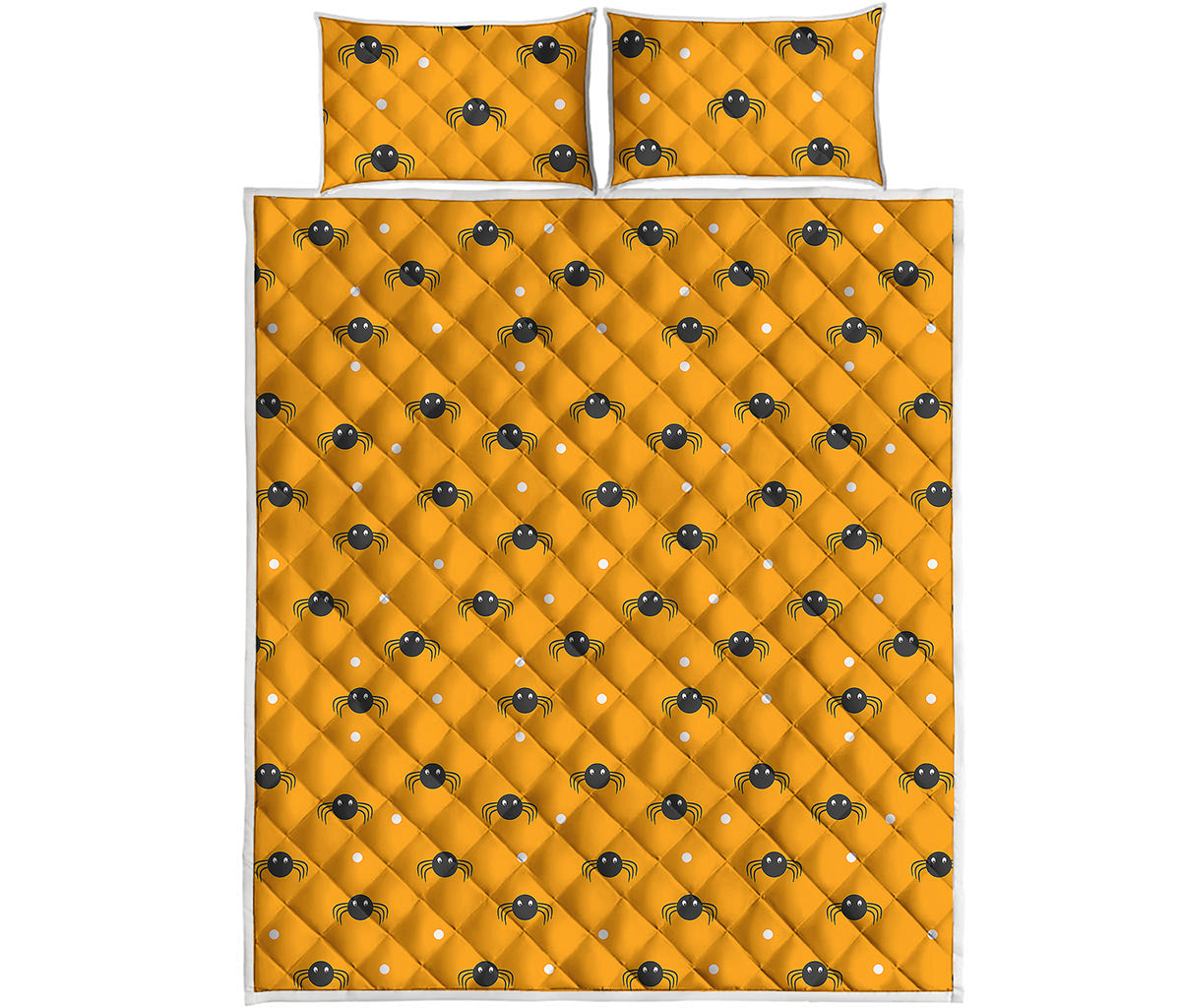 Halloween Spider Pattern Print Quilt Bed Set