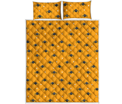 Halloween Spider Pattern Print Quilt Bed Set