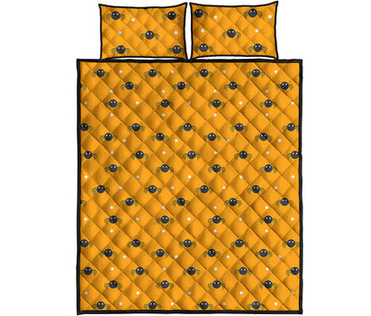Halloween Spider Pattern Print Quilt Bed Set