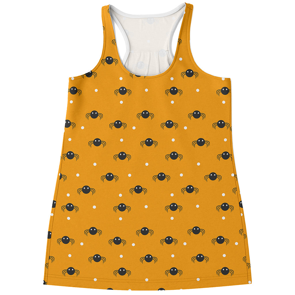 Halloween Spider Pattern Print Women's Racerback Tank Top