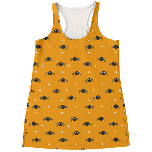Halloween Spider Pattern Print Women's Racerback Tank Top