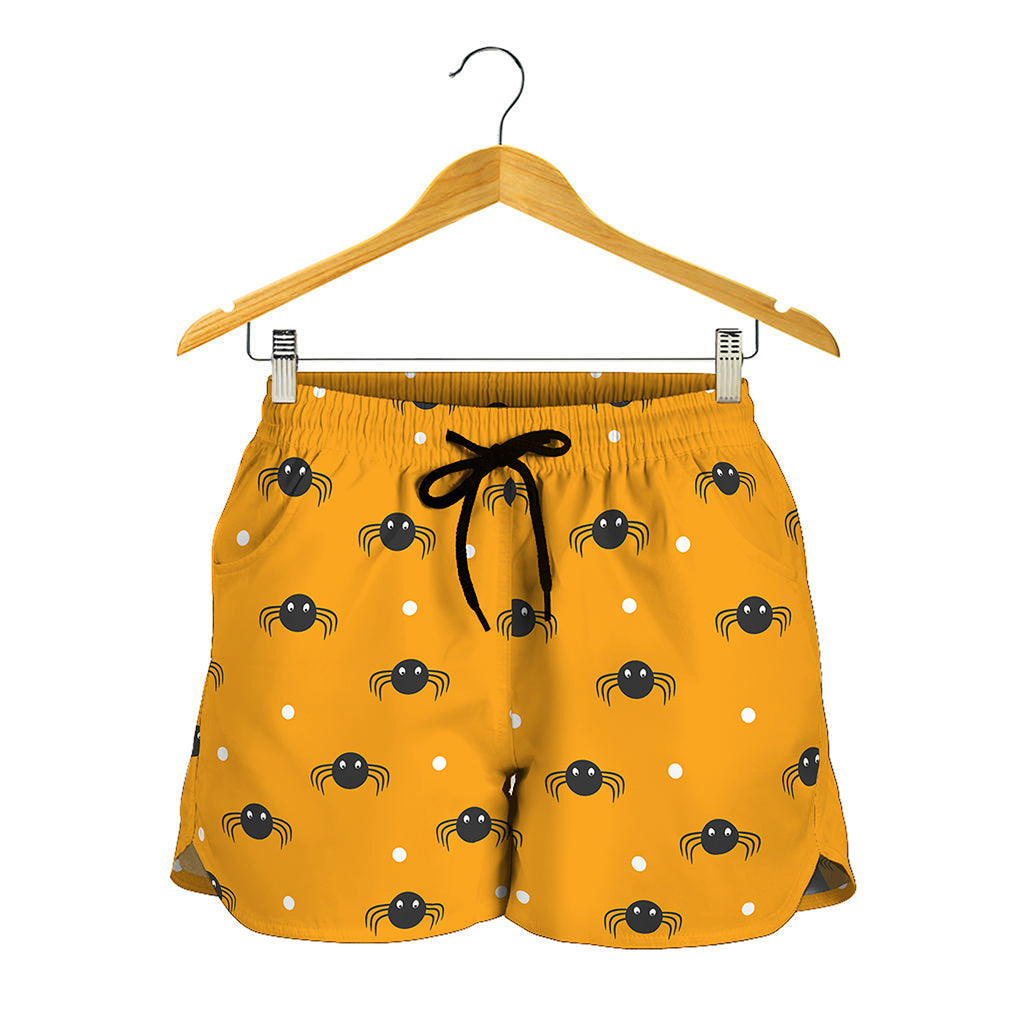 Halloween Spider Pattern Print Women's Shorts