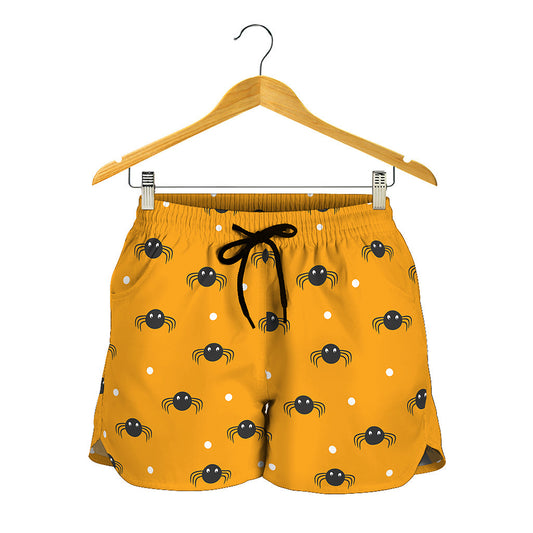 Halloween Spider Pattern Print Women's Shorts