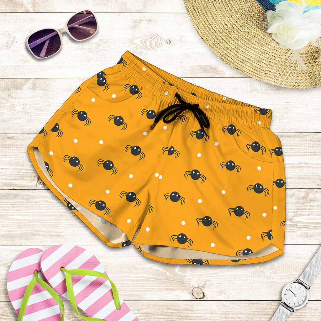 Halloween Spider Pattern Print Women's Shorts
