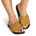 Halloween Spider Web Pattern Print Black Slide Sandals
