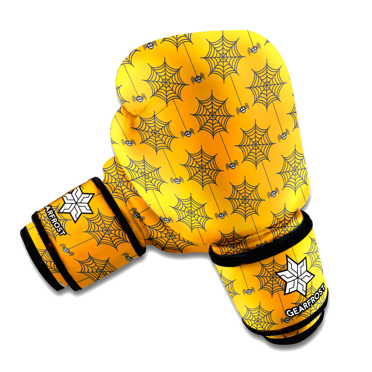 Halloween Spider Web Pattern Print Boxing Gloves