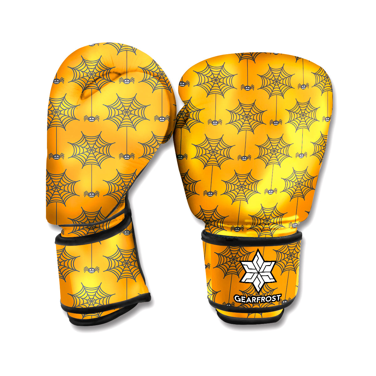 Halloween Spider Web Pattern Print Boxing Gloves