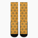 Halloween Spider Web Pattern Print Crew Socks