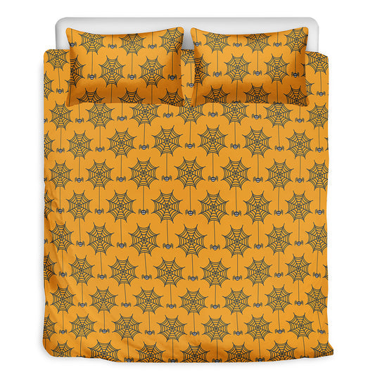 Halloween Spider Web Pattern Print Duvet Cover Bedding Set