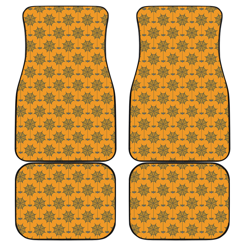 Halloween Spider Web Pattern Print Front and Back Car Floor Mats