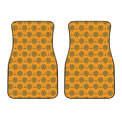 Halloween Spider Web Pattern Print Front Car Floor Mats