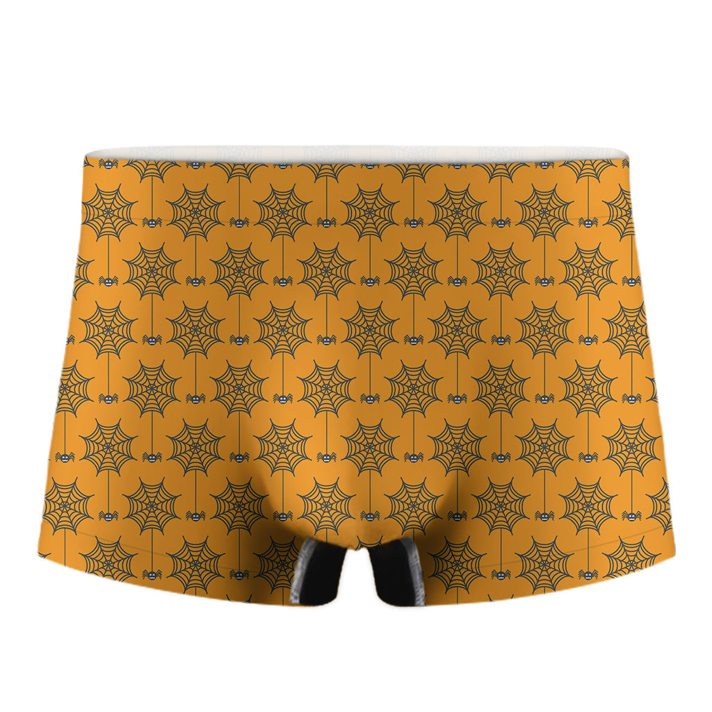 Halloween Spider Web Pattern Print Men's Boxer Briefs