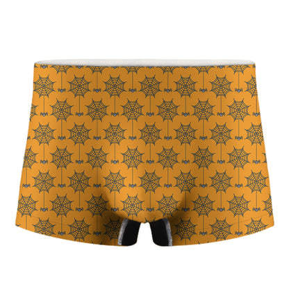 Halloween Spider Web Pattern Print Men's Boxer Briefs