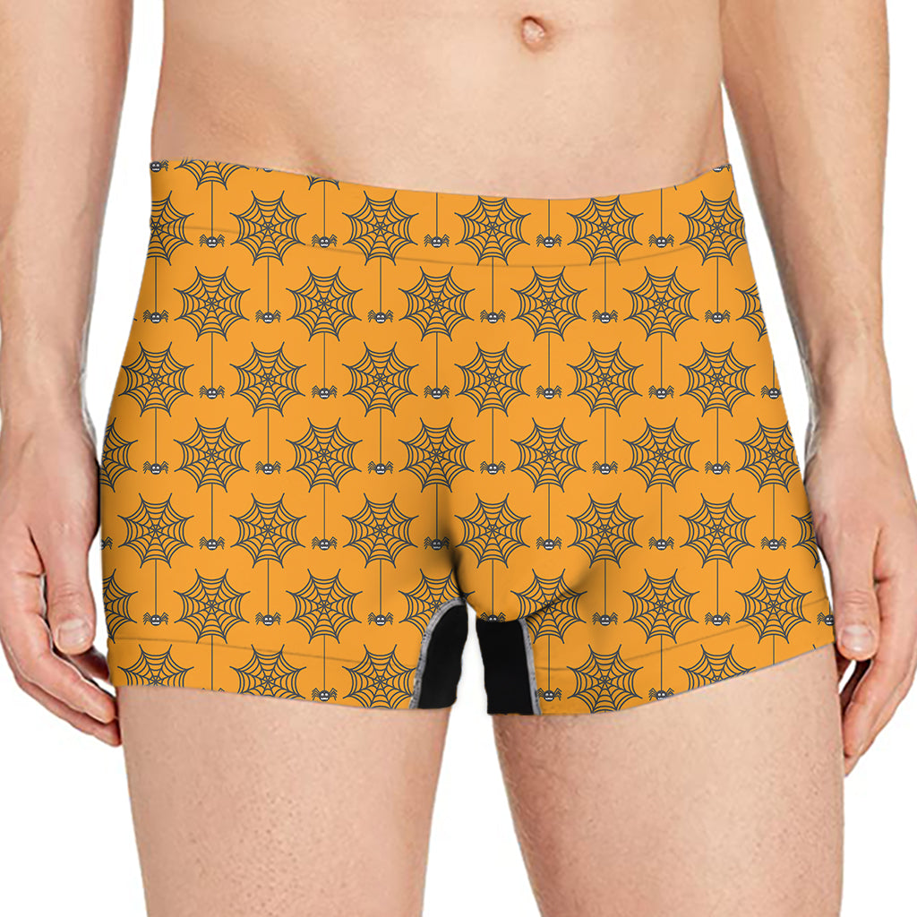 Halloween Spider Web Pattern Print Men's Boxer Briefs