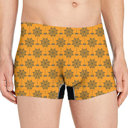 Halloween Spider Web Pattern Print Men's Boxer Briefs