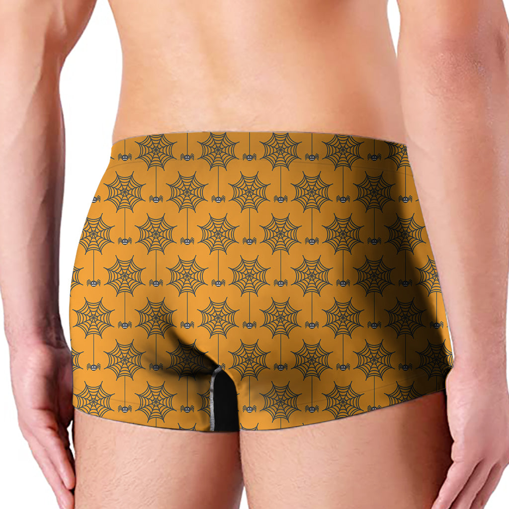 Halloween Spider Web Pattern Print Men's Boxer Briefs