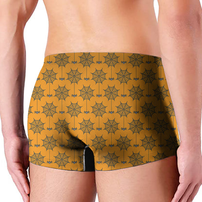 Halloween Spider Web Pattern Print Men's Boxer Briefs
