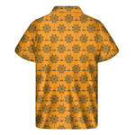 Halloween Spider Web Pattern Print Men's Short Sleeve Shirt