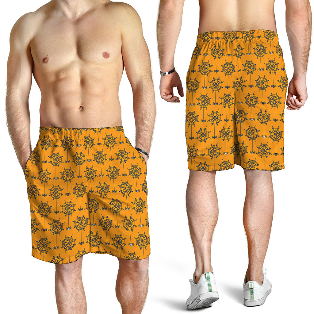 Halloween Spider Web Pattern Print Men's Shorts