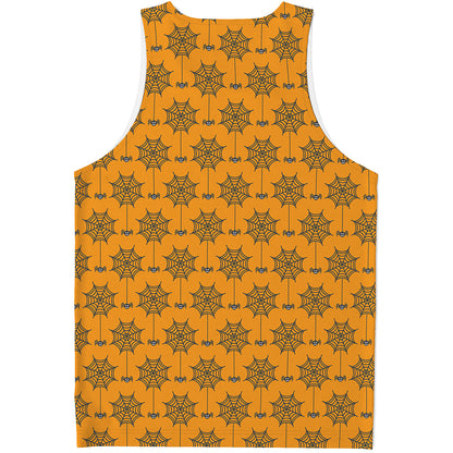Halloween Spider Web Pattern Print Men's Tank Top