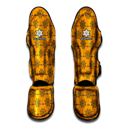 Halloween Spider Web Pattern Print Muay Thai Shin Guard