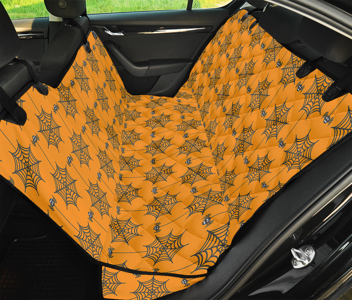 Halloween Spider Web Pattern Print Pet Car Back Seat Cover