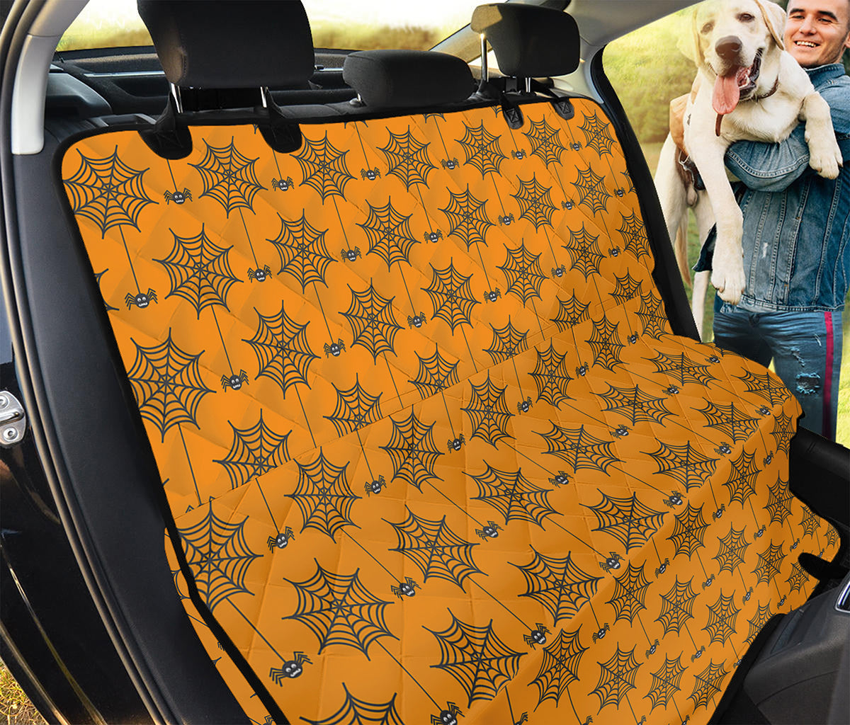 Halloween Spider Web Pattern Print Pet Car Back Seat Cover
