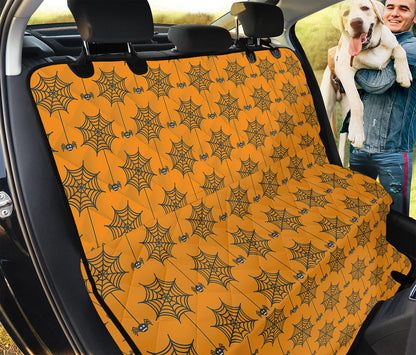 Halloween Spider Web Pattern Print Pet Car Back Seat Cover