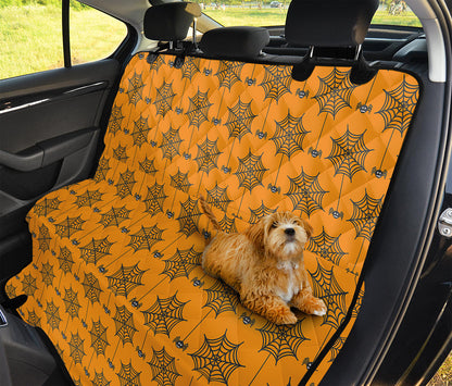 Halloween Spider Web Pattern Print Pet Car Back Seat Cover