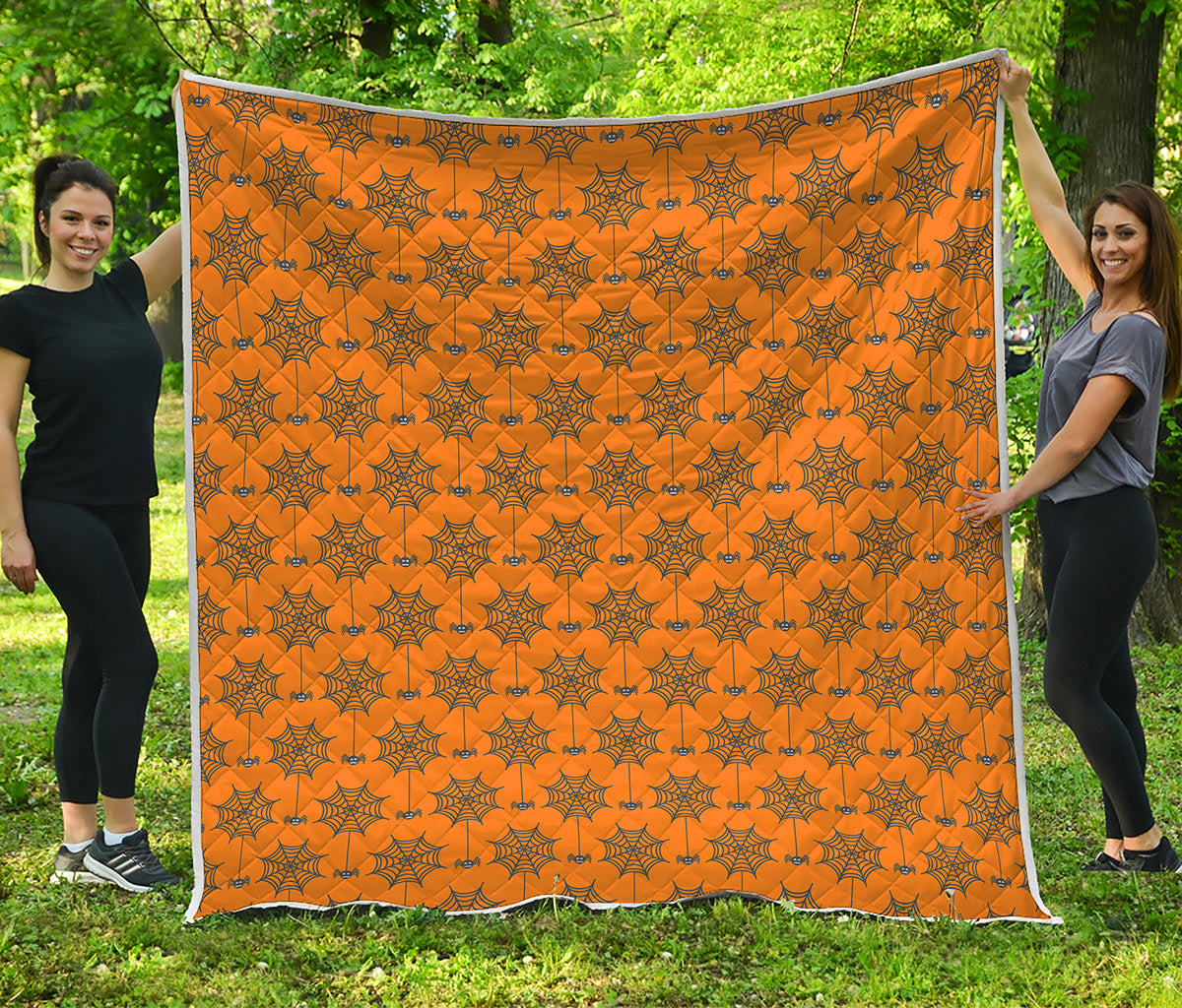 Halloween Spider Web Pattern Print Quilt