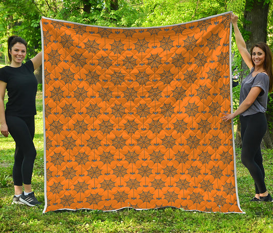 Halloween Spider Web Pattern Print Quilt