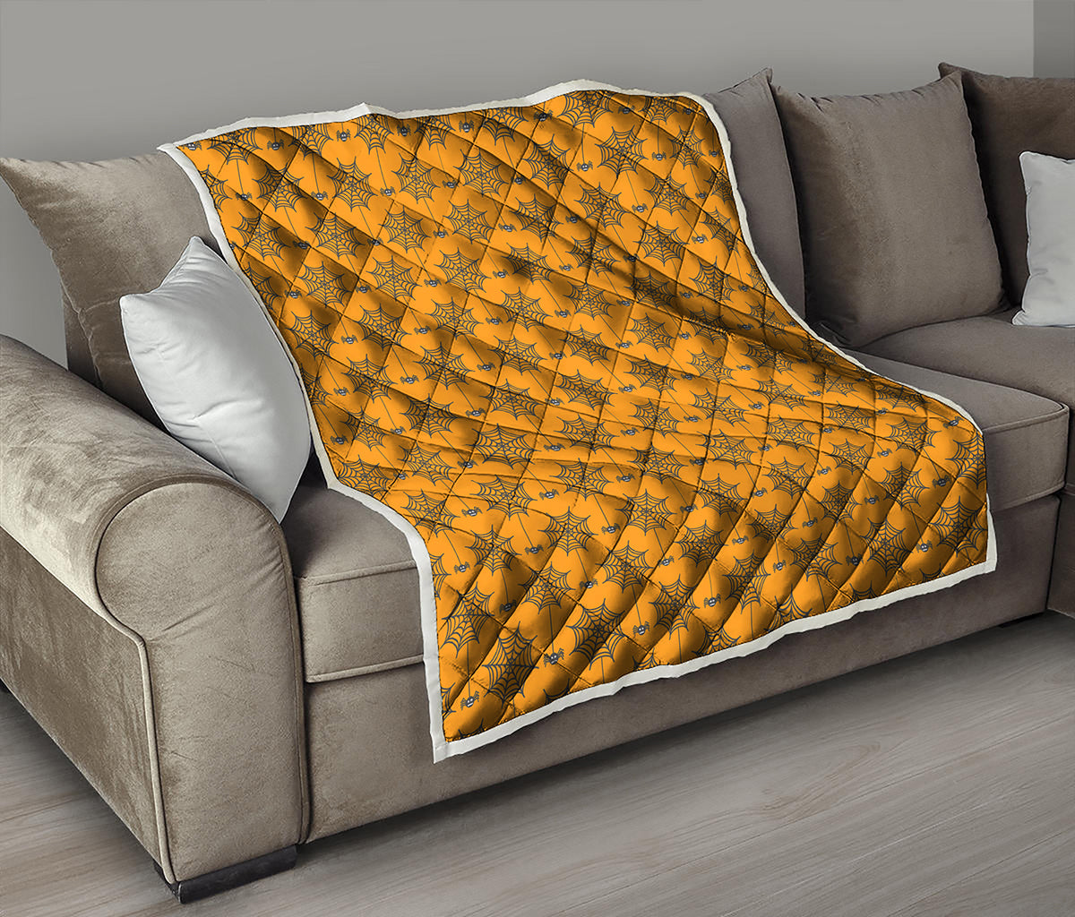 Halloween Spider Web Pattern Print Quilt