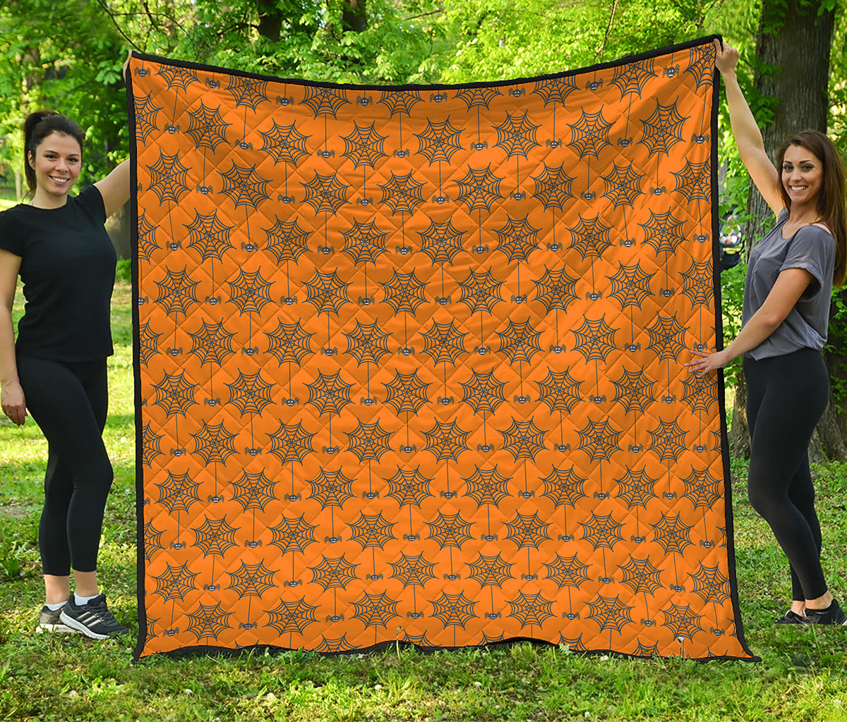Halloween Spider Web Pattern Print Quilt