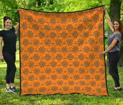 Halloween Spider Web Pattern Print Quilt