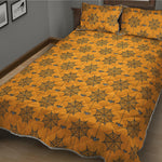 Halloween Spider Web Pattern Print Quilt Bed Set
