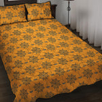 Halloween Spider Web Pattern Print Quilt Bed Set